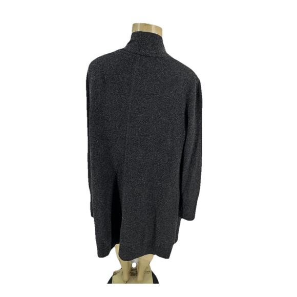 R Label Medium Women Open Front Duster Sweater Wool Cashmere Blend F01 - Picture 3 of 8